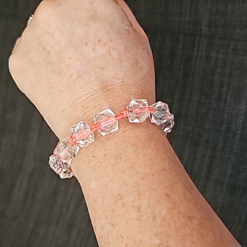 Clear Plastic Beaded Stretch Bracelet 💍